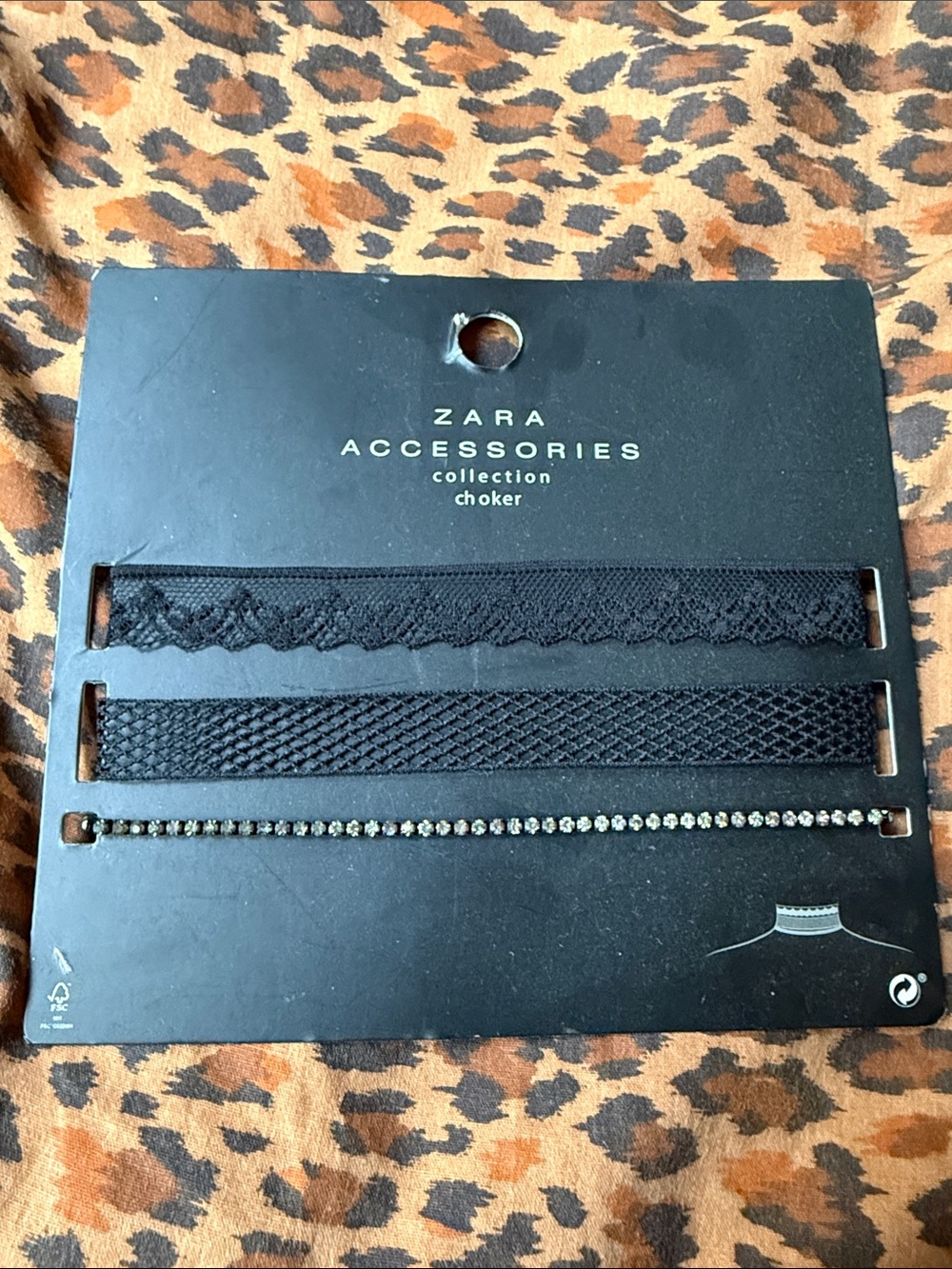 Zara Black Triple Choker Set with Rhinestone Strand